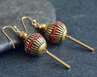 Long Boho Earrings | Original Handmade Earrings | Ethnic Earrings | Statement Earrings | Ceramics Porcelain Decorated Earrings | 55mm Long