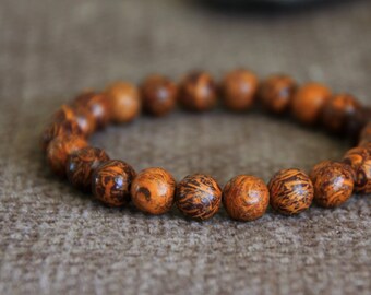 Mariam Stone Bracelet | OPTIMISM | KARMA Release | Travel PROTECTION | Calligraphy Stone | Elephant Skin Jasper | Stretchy Gemstone Bracelet