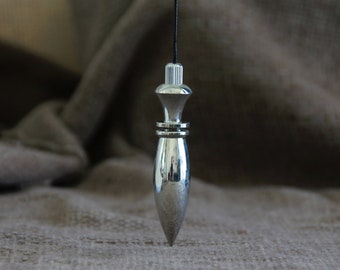 Bullet Pendulum | Dowsing Pendulum Pendant | 64x13mm | Long Cord 30cm | Quality Heavy Brass Pendulum | Metal Divining Pendulum | Openable