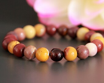 Mookaite Jasper Bracelet | Australian Jasper Bracelet | Gemstone Mala Bracelet | Boho Jewelry | Intention Bracelet | Chakra Healing Bracelet