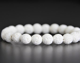 Lava Oil Diffuser Bracelet | White Lava Aromatherapy Bracelet | Lava Stone Perfume Essential Oil Bracelet | Aromatherapy Fragrance Bracelet