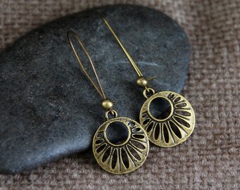 Silver or Bronze Earrings | Antique Silver or Bronze Metal Earrings | Long Light Dangle Earrings | Boho Ethnic Jewelry | Original Earrings