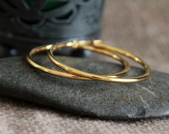 40mm Large Golden Hoops | 18K Gold | Hypoallergenic Stainless Steel | Medium Large Hoops