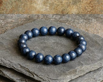 Sapphire Bracelet | 12mm | Grade AAA | Spiritual Seeker | Wisdom | Purity | Love | Precious Natural Gemstone Stretchy Bracelet