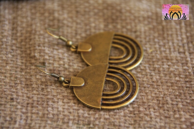 Bronze Earringsantique Bronze Earringshammered Bronze Dangle Etsy