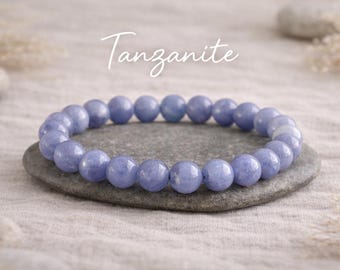 Tanzanite Bracelet | Grade AAA| Deep MEDITATION | Karmic Healing | DEPRESSION | Dilemma | 7mm | Quality Natural Crystal Stretchy Bracelet