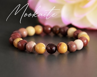 Mookaite Jasper Bracelet | Australian Jasper Bracelet | Gemstone Mala Bracelet | Boho Jewelry | Intention Bracelet | Chakra Healing Bracelet