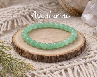 Green Aventurine Bracelet | FRIENDSHIP | SUCCESS | LUCK | Heart Chakra Bracelet | Gemstone Stretchy Bracelet | Boho Natural Jewellery | 8mm