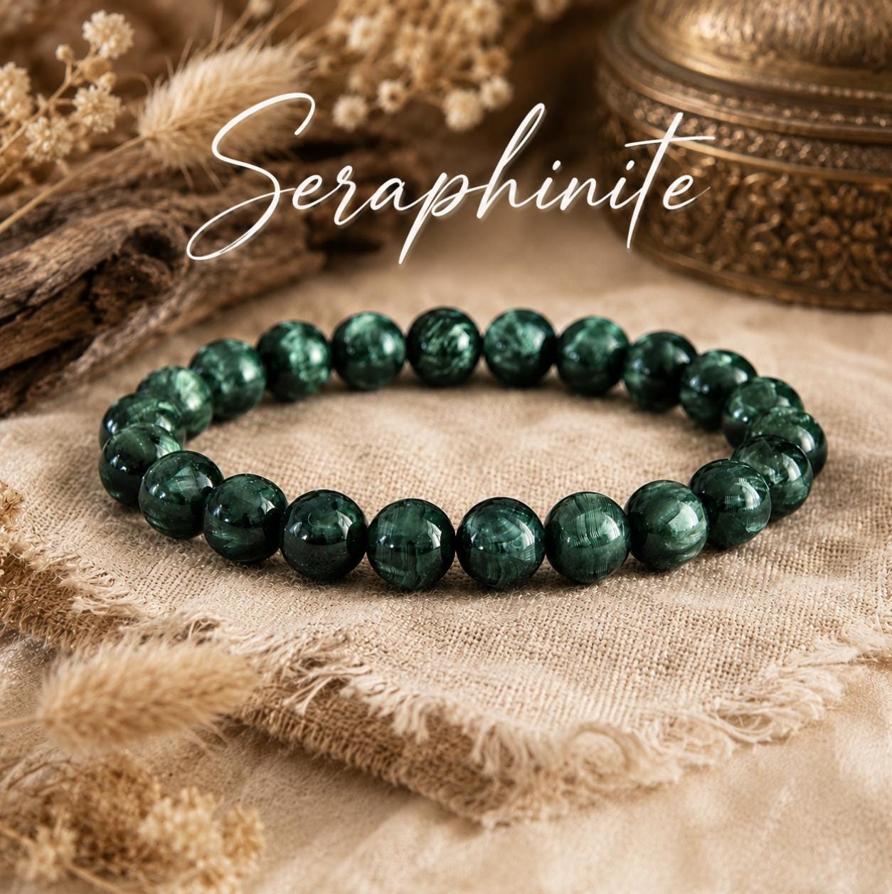 サフィレット　ビーズブレスレット Seraphinite Bracelet | 7-8mm | ENLIGHTENMENT/ANGELIC Connection