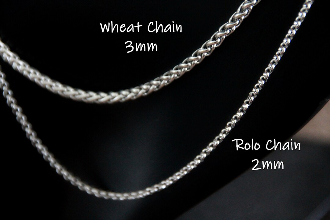 Stainless Steel Chain | Rolo Chain 2mm Wide 20inches (50cm) OR Wheat ...