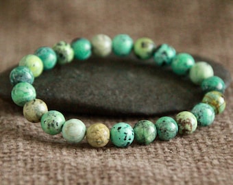 Variscite Bracelet-COURAGE/TRUST in the Universe/PEACEFUL Heart-8mm-Natural Gemstone Bracelet-Yoga Boho Jewellery-Crystal Healing Bracelet