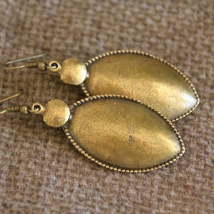 Bronze Earrings-Antique Bronze Earrings-Hammered Bronze Dangle Earrings-Metal Earrings-Yoga Bohemian Ethnic Jewellery-Large Dangle Earrings