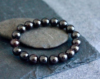 Garnet Bracelet | PASSION | DEVOTION | VITALITY | Courage | Success | Life Purpose | Natural Gemstone Healing Bracelet | 10mm beads