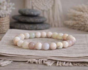 Matte Sunstone Bracelet | JOY | Self EMPOWERMENT | HAPPINESS | Solar Plexus Chakra | Stretchy Gemstone Bracelet | Natural Jewellery | 8mm