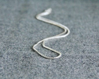 Box Chain | 16 inches (40cm) or 18 inches (45cm) or 20 inches (50cm) | Clasp | Silver Colour | Brass Chain | Perfect for wearing pendants