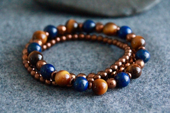 Lapis Lazuli Tigers Eye Bracelet | PROTECTION AMULET - CONFIDENCE
