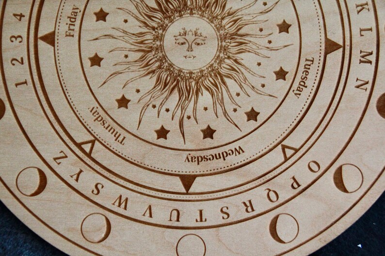 Divining Board Divination Board | Wooden Pendulum Grid Board | Carved Board | Round ...