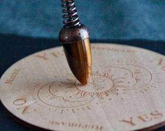 Divination Board | Wooden Pendulum Grid Board | Carved Board | Round 15cm | Future Telling Divining Tool | Pendulum Answer Board | Oracle