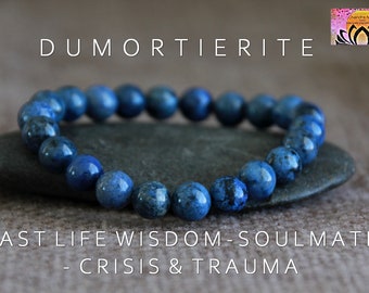 Dumortierite Bracelet | PAST LIFE Wisdom/SOULMATE/Crisis and Trauma | Protective Healing Bracelet | Boho Jewellery | Crystal Healing | 8mm