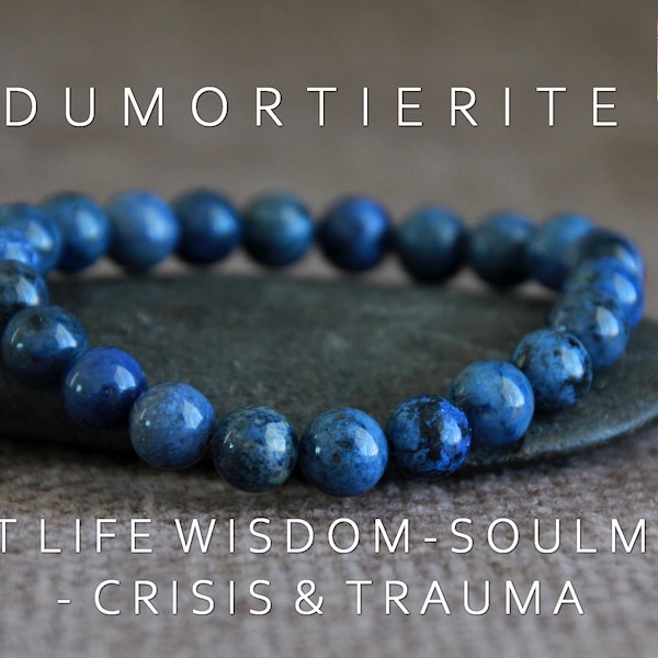 Dumortierit Armband-VERGANGENES LEBEN Weisheit/SOULMATE/Krise und Trauma-Schutzarmband-Heilungsarmband-Yoga Boho Schmuck-Crystal Healing