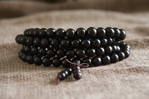 Ebony Stretchy 108 Bead Mala Ebony Stretchy 108 Bead Mala