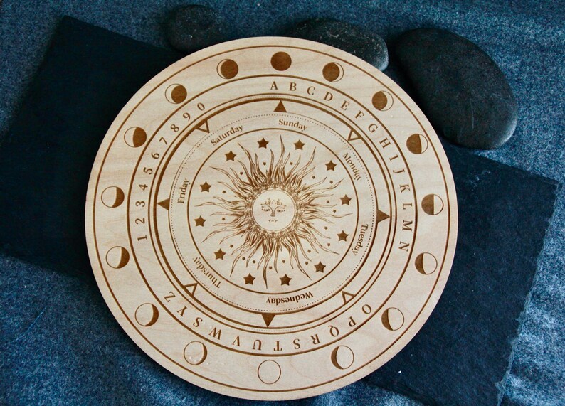 Divining Board Divination Board | Wooden Pendulum Grid Board | Carved Board | Round ...