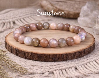 Sunstone Bracelet | JOY/Self EMPOWERMENT/HAPPINESS | Solar Plexus Chakra | Stretchy Gemstone Bracelet