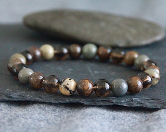 Bronzite Jasper Smoky Quartz Bracelet | CREATE Your New Life | ADVANCE | PROTECTION | Natural Gemstone Bracelet | Organic Healing Bracelet