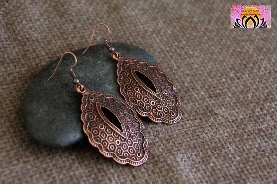 Antique copper best sale earrings