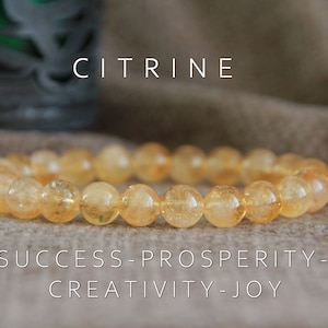 Citrien armband | SUCCES/WELVAART/CREATIVITEIT/Vreugde | Zonnevlechtchakra | Rekbare edelsteenarmband | Boho-sieraden | Kristalgenezing