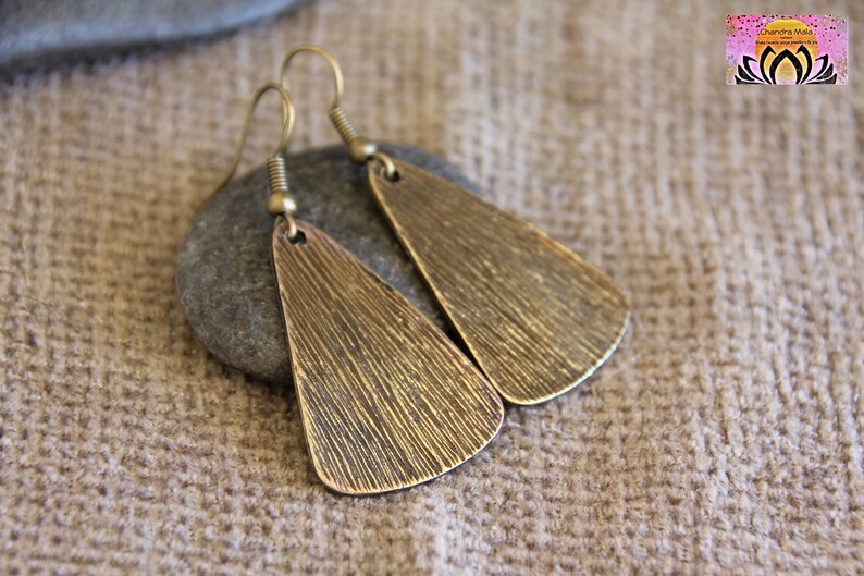 Bronze EarringsAntique Bronze EarringsHammered Bronze Dangle Etsy