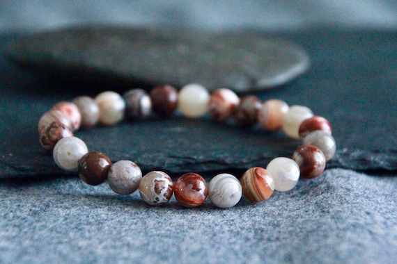 Mexican Agate Bracelet | Crazy Lace Agate | LAUGHTER/BALANCE