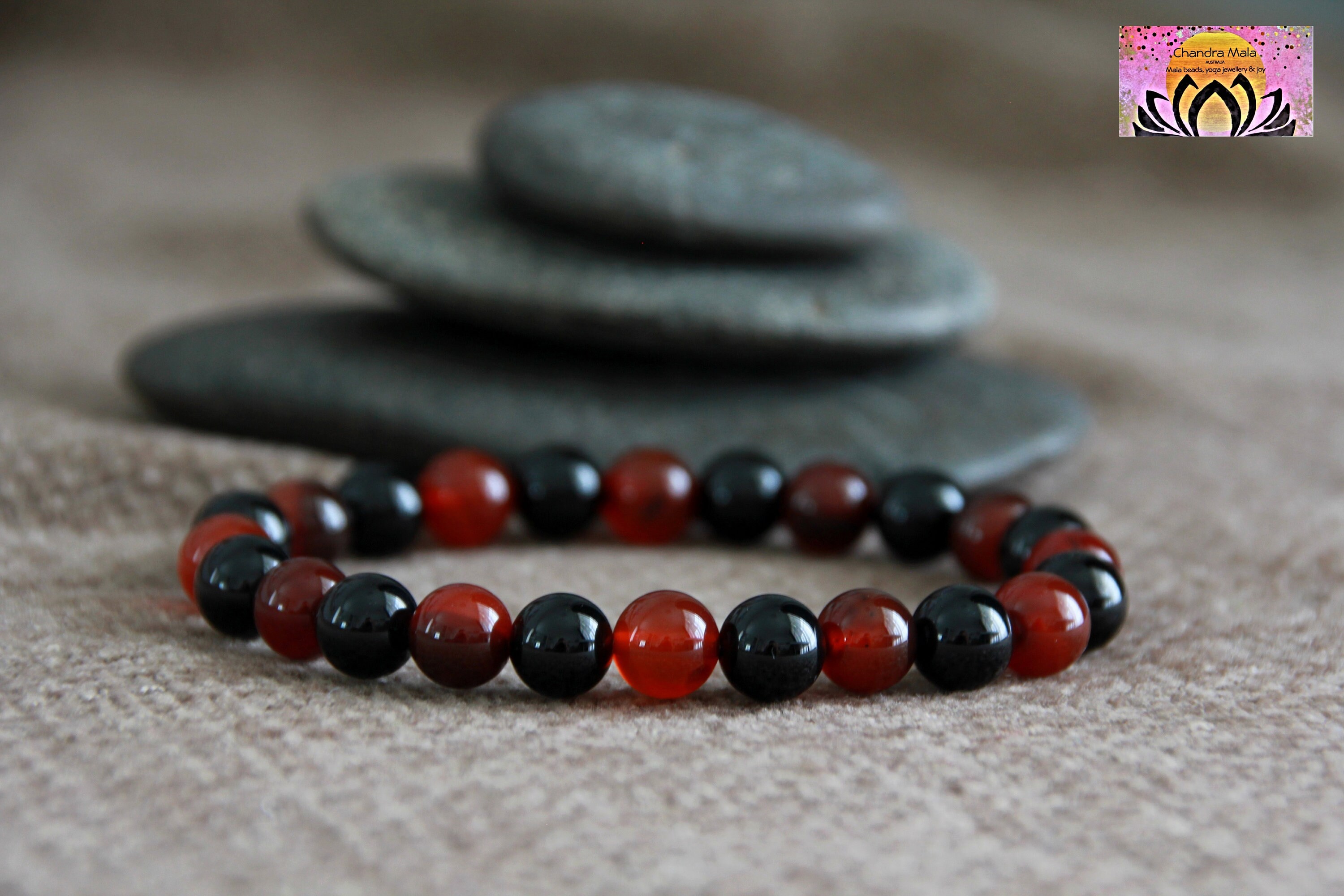 Carnelian Black Onyx Bracelet-courage/strength/self Control-grounding  Bracelet-protection Talisman-gemstone Healing Bracelet-unisex Jewelry - Etsy