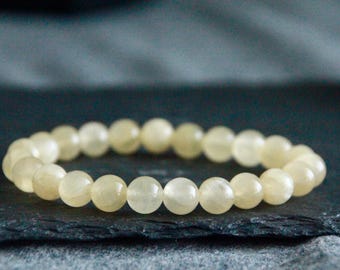 Honey Calcite Bracelet | Natural Yellow Golden Calcite | Overcome CHALLENGES and CHANGES | Stress | RESILIENCE | Gemstone Stretchy Bracelet