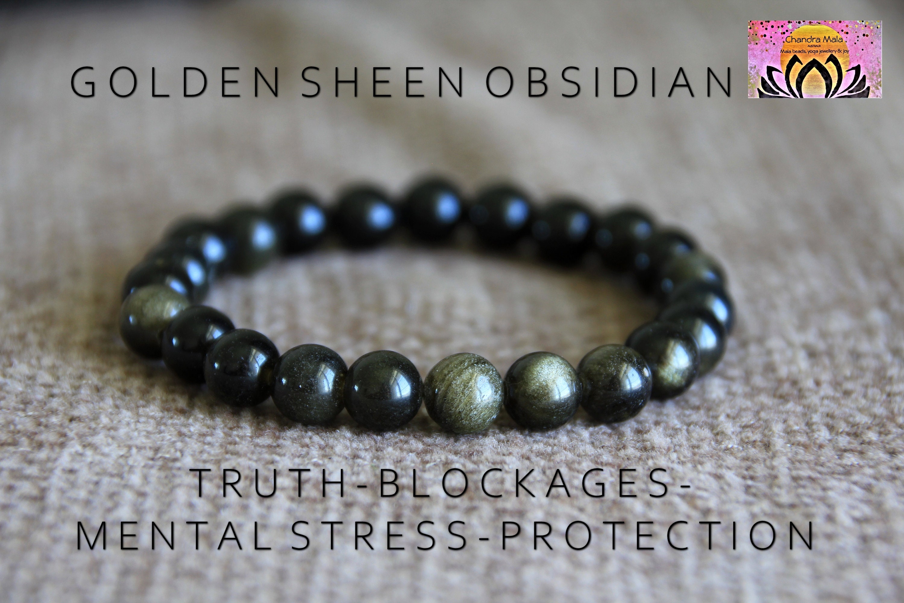 Gold Sheen Obsidian Bracelet  6mm bead – Crystallised Earth