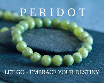 Arizona Peridot Bracelet | LET GO of the PAST/Jealousy/Embrace Destiny | Protective Bracelet | Healing Bracelet | Natural Crystal Jewellery