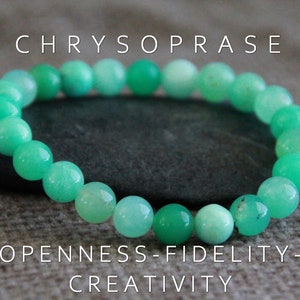 Chrysoprase Bracelet | Australian Jade | 7mm beads | Stretchy Gemstone Bracelet | Quality Original Organic Natural Jewelry | Rare Gemstone