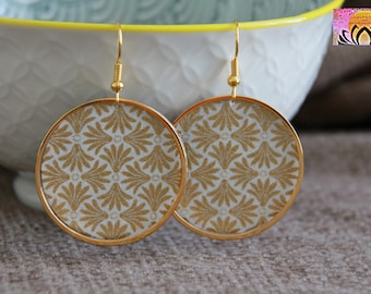 Statement Earrings | Japanese Paper Earrings | White Gold Earrings | Round Metal Earrings | Unique Artisan Jewelry | Elegant Modern Earrings