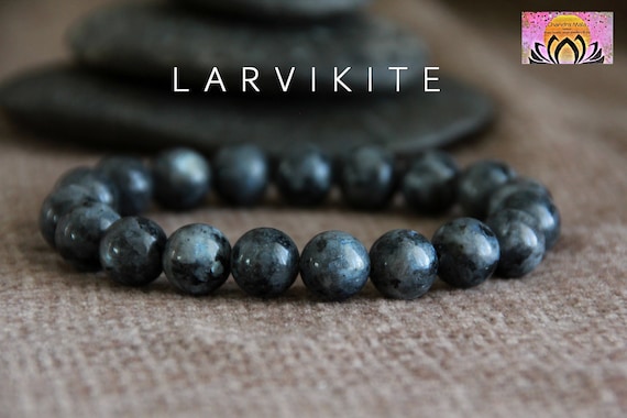 Black Labradorite Bracelet-larvikite-protection/youthfulness-8 or  10mm-higher Chakras-healing Bracelet-stretchy Gemstone Bracelet-unisex 