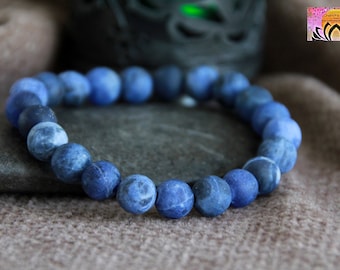 Sodalite Bracelet | COMMUNICATION | CONFIDENCE | INTELLIGENCE | Throat Chakra | Matte Gemstone | Healing Bracelet | 8mm Beads