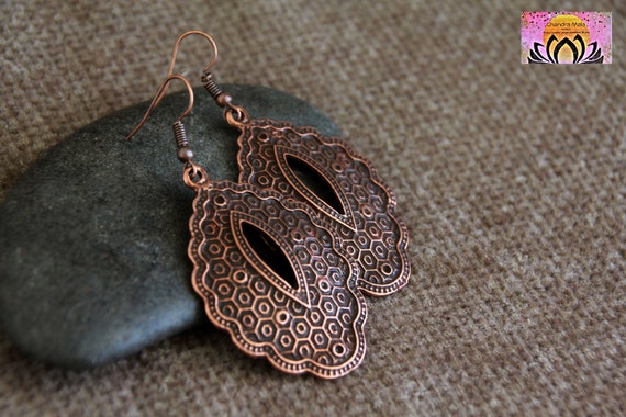Antique copper earrings outlet