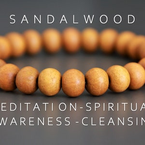 Sandalwood Bracelet | Fragrant Sandalwood Stretchy Bracelet | Real Sandalwood | Bohemian Jewelry | Wood Bead Bracelet 8mm | Natural Jewelry