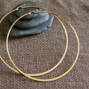 100 mm zeer grote gouden hoepels-hypoallergene roestvrijstalen oorbellen-moderne platte brede rand hoepels-Boho etnische tribale oorbel-originele hoepels