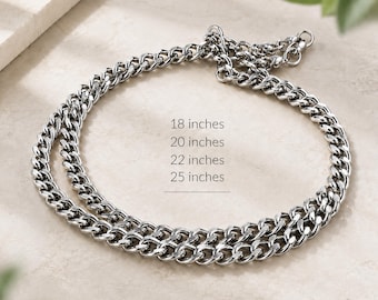 Men's Stainless Steel Chain | Cable Link Chain | Length 18", 20", 22", 25" inches long | Thickness 3.5mm to 5mm | Perfect with our pendants