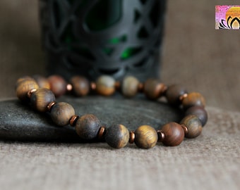 Matte Tigers Eye Bracelet | GROUNDING | STABILISING | PROTECTION | Gemstone Stretchy Bracelet | Crystal Healing Bracelet | 8mm | Unisex