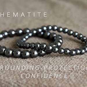 Hematite Bracelets Set | GROUNDING | PROTECTION | CONFIDENCE | Root Chakra Bracelets | Healing Gemstone Bracelet | Boho Jewelry | 6 or 8mm
