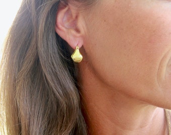Chunky Twist Hoops | Golden Brass | 18x14mm | Thick Earrings | Boho Tribal Ethnic Earrings | Original Unique Hoops | Cadmium Nickel Free