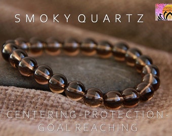 Smoky Quartz Bracelet | CENTERING | GOAL Reaching | PROTECTION Bracelet | Stacking Gemstone Bracelet | Organic Natural Crystal Bracelet