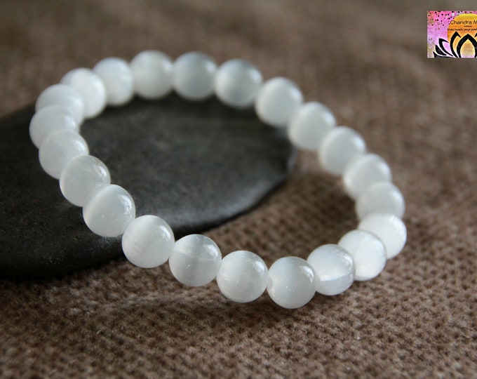 Selenite Bracelet | CALM SPIRITUALITY / Higher CONSCIOUSNESS | Mother's Gift | Natural Gemstone Bracelet |  | Crystal Healing