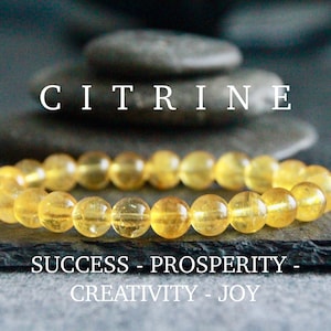 Citrine Bracelet | SUCCESS/PROSPERITY/CREATIVITY/Joy | Solar Plexus Chakra | Stretchy Gemstone Bracelet | Boho Jewelry | Crystal Healing